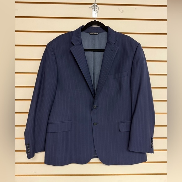 Ermenegildo Zegna Blazer 44S Saks Fifth Avenue‎ Wool Suit Jacket PinStripes FLAW - Picture 1 of 16